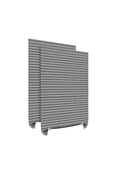 eZmart Set 2 x Jaluzea Plisata Autoadeziva, Ajustabila, eZMART, Gri, 150x60 cm