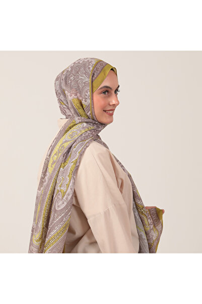 ipekistanbul شال حرير قطن - نمط هندي - أخضر فستقي