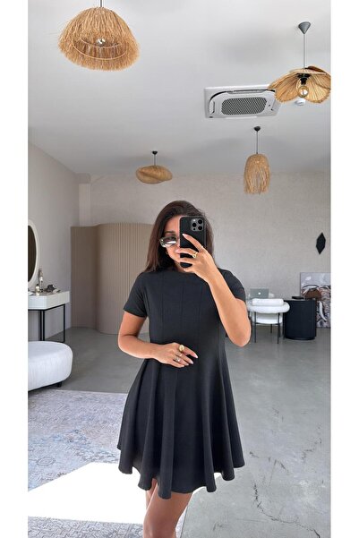 Buket Teke فستان أنثراسيت ماسي بأكمام قصيرة من كيلوش