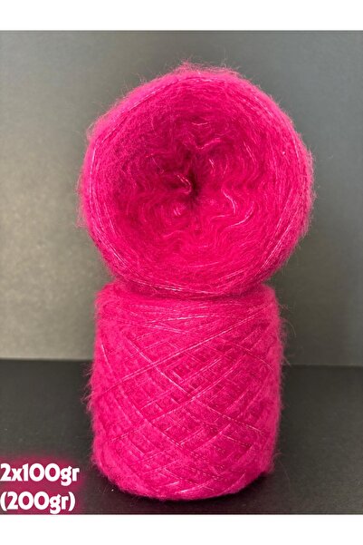 Ana&Kuzusu İplik Fuşya 2 kat sarım ince moher örgü ip 200gr