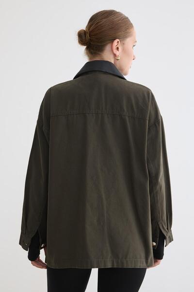 LEVURE Düğmeleri Gold Detaylı Mont HAKİ