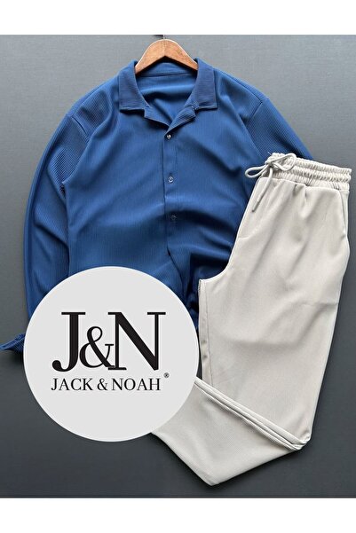 ALİ.COM 2025 New Season Ottoman Rubberized Lycra Stretchy Fabric Shirt Pants Set
