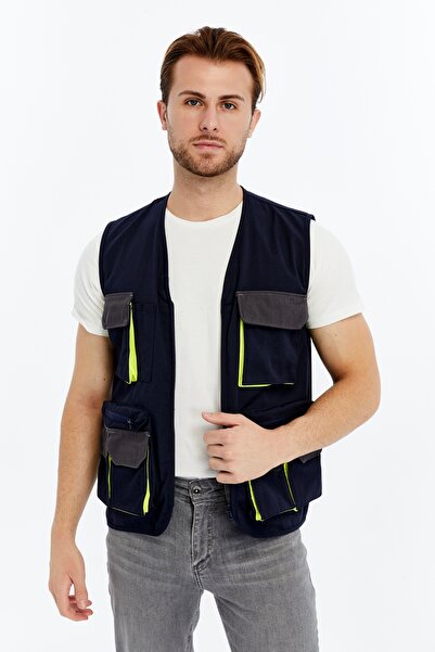 Uniprom Work Vest Lisbon Plus Model Multi-Pocket Harman Fabric