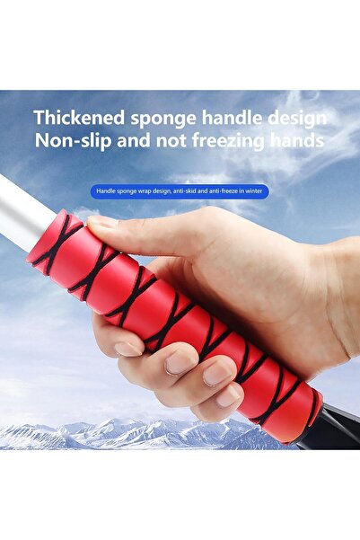 Flippy Car Snow Brush with Scraper, Multifunctional Detachable, Non-slip Handle, Red, 68x24x11.1 cm