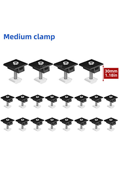 Choice8 مشبك تثبيت للألواح الشمسية قابل للتعديل من النوع B-20PCS-30MM، مشبك ط...