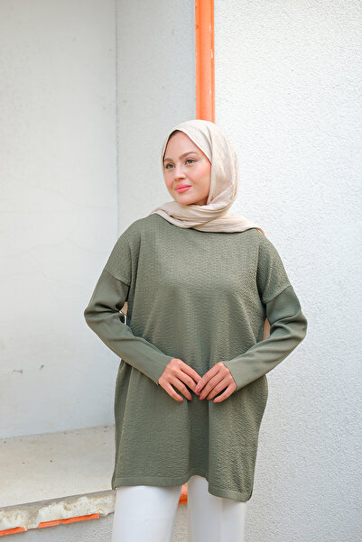 LOCCO Women's Self-Printed Tunic Khaki Green