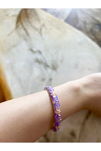 Vitastyle سوار من المينا بتصميم زهرة اللبلاب