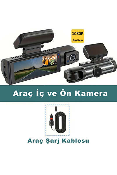 İMEXTECH Araç İçi Kamera 2 Lens 1080P Full HD DVR Dashcam Ön + İç Kayıt Gece Görüşlü Sürüş Kaydedici