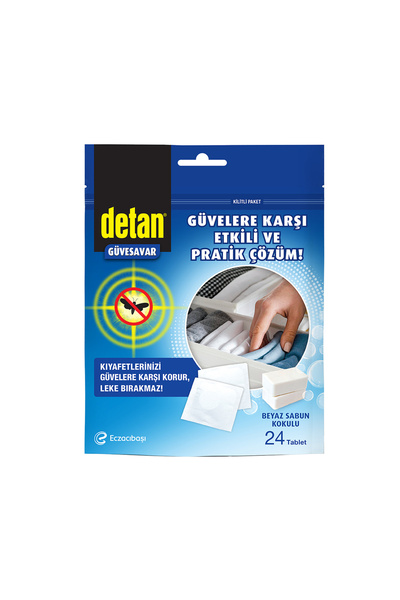 Detan Beyaz Sabun Kokulu Güvesavar Tablet 24 Adet