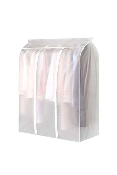 eZmart Husa Protectie Haine,Alb Transparent, Lungime 100 cm, Latime 50 cm, In...