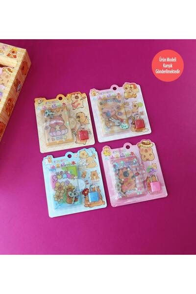 Gift Moda Capybara Kilitli Mini Defter – 24 Yaprak