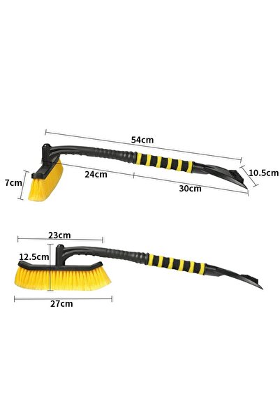 Flippy Snow Brush with Scraper for Car, Multifunctional, Rotating, Detachable, Yellow