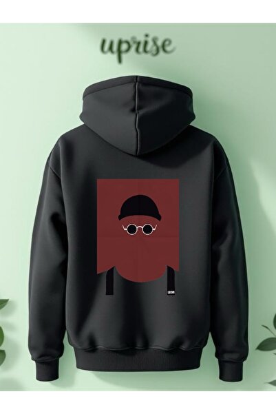 Vordevia Hanorac Leon cu imprimeu din bumbac cu supradimensionat fire O