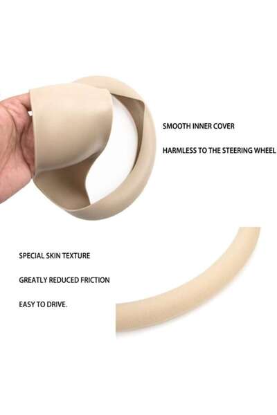 eZmart Universal Silicone Steering Wheel Cover, Beige, Anti-slip and Grippy