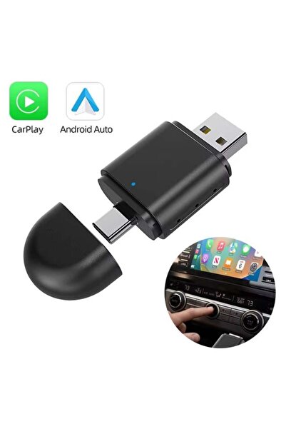Powermaster PM-27447 Kablosuz Carplay - Android Auto Çevirici Dönüştürücü Adaptör İki Girişli USB -