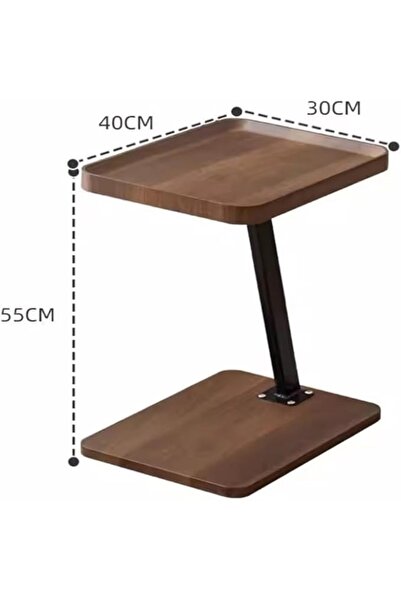 1st Wooden Side Table Set 3 pieces 40x30x60 cm - Brown and Black