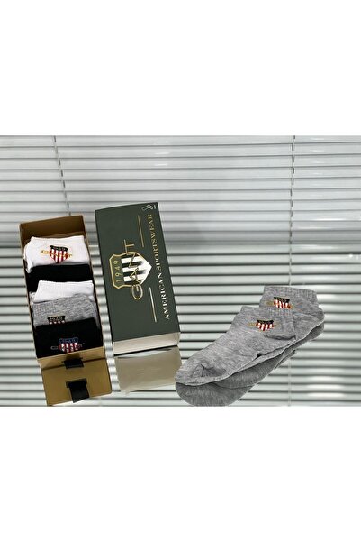 Gant Set 6 unisex short socks, White, Black, Grey, One Size