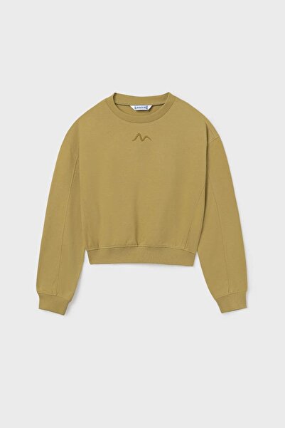 MAYORAL Pulover cu croială scurtă brodat pentru fete - verde