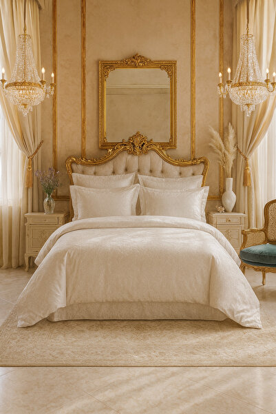 Evimcim Single Premium Pike Set Beige Color Elegant Design 100% Comfort and Elegance