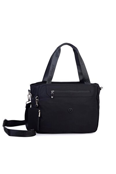 Nas Bag Umăr și geantă de mână pentru femei, din material ușor, hidrofug, negru