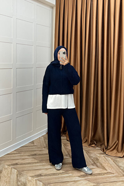 Stilife Aura Üçlü Triko Takım Lacivert