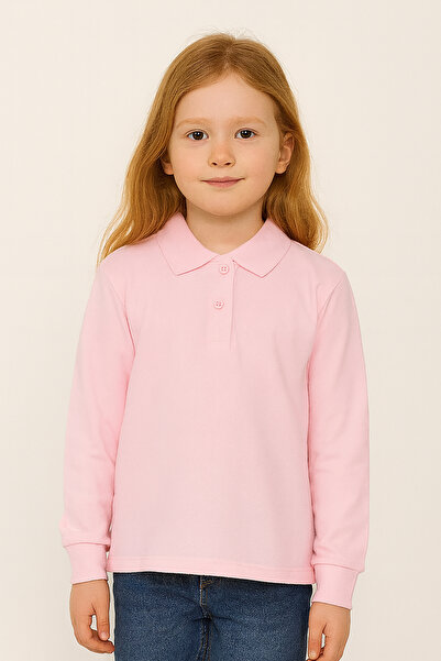 e-çocuk Σχολικό μπλουζάκι Unisex με μακρυμάνικο γιακά πόλο από βαμβάκι - 2309