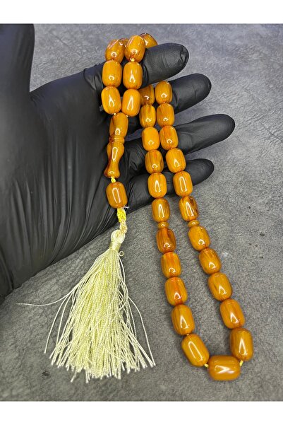 Mos Tespih Large Size High End Rope Tasseled Crimping Amber Prayer Beads