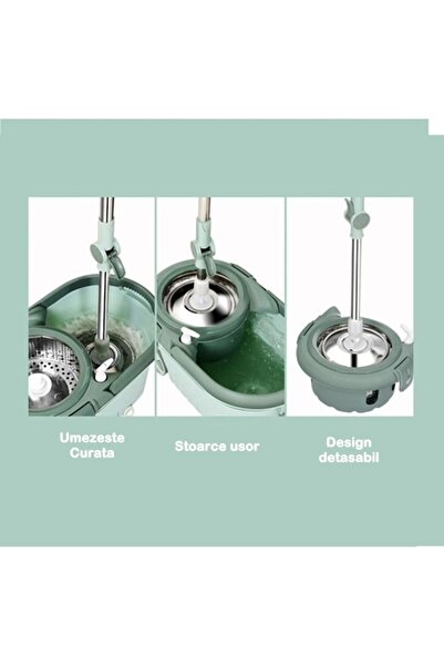 Flippy Rotating Mop Set with Bucket Flippy, Plastic and Microfiber, 8L, Green