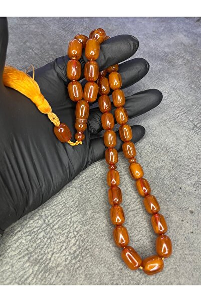 Mos Tespih Large Size High End Rope Tasseled Crimping Amber Prayer Beads