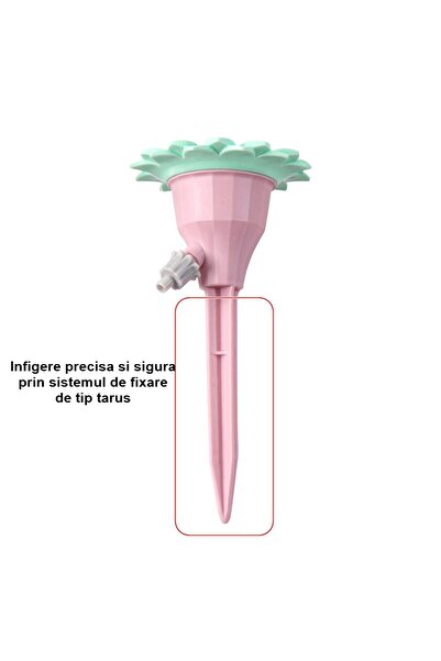 Flippy irrigation valve dripper set, flower design, adjustable speed, 16.8 x 9 cm, pink