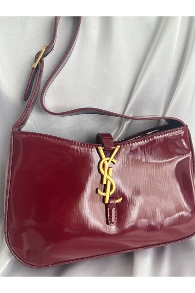 ÇANTA Gold Detail Stylish Burgundy Women's