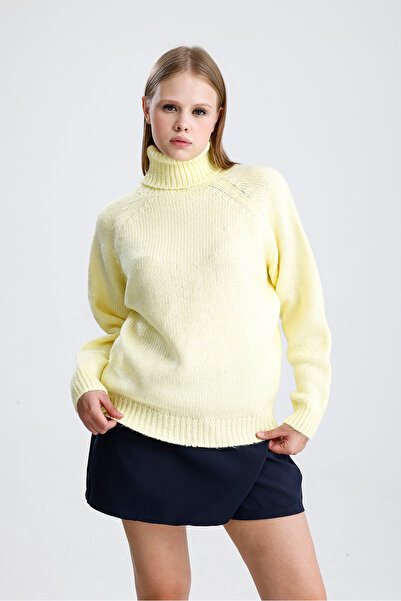 Figo Pulover din tricot cu mâneci raglan cu gât roscat