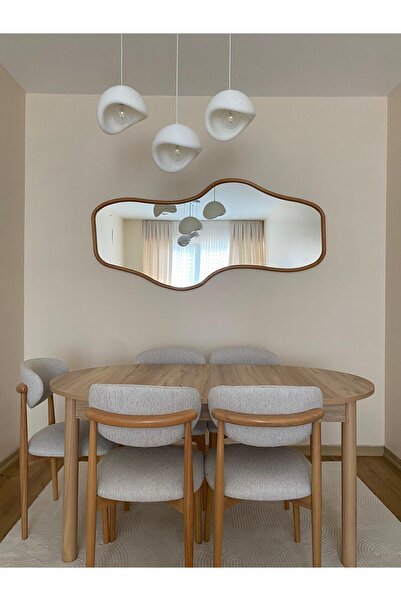 UĞURLU HOME 180x70 Doğal Ahşap Boy Aynası – Natürel Renk Asimetrik El Yapımı ...