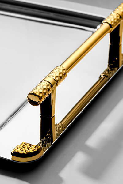 Nehir Δίσκος τσαγιού από χρυσό σατέν ατσάλι Paris