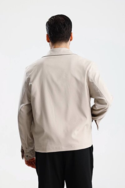 İLKCET MODA Ανδρικό εποχιακό μπουφάν με φερμουάρ με ένα γιακά