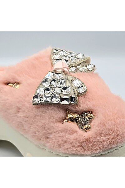 Seastar Women's warm, fluffy slippers with decorative bows and comfortable sole