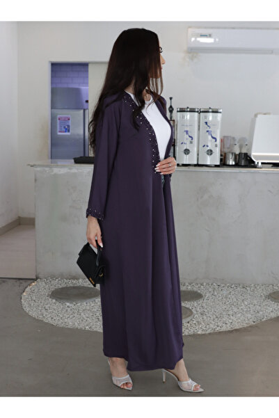 Luaar Nourielle - Contemporary Open Abaya with Embellished Lapels