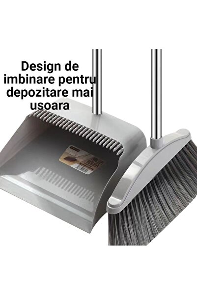 Flippy Broom Set with Dustpan and Silicon Broom, Flippy, Gray, 90 x 72 x 100 cm