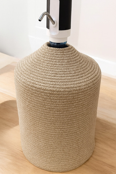 MaVaux غطاء زجاجة فلورا من الخيش بمظهر قش الجوت