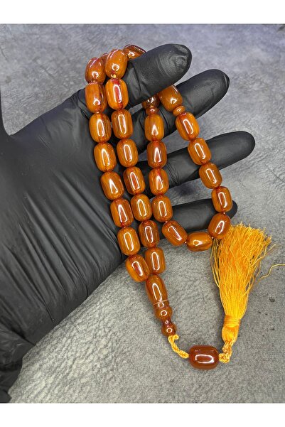 Mos Tespih Large Size High End Rope Tasseled Crimping Amber Prayer Beads