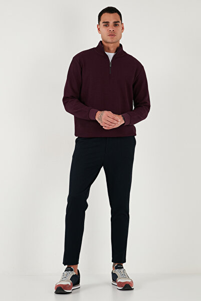 Buratti Cotton Regular Fit Half Zipper Stand Collar Sweat Men's Sweat 5905716