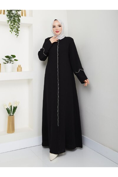 AKNER ÇİFT KOL TAŞLI ABİYE FERACE