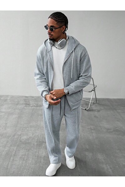 Altamira Ανδρικό σετ με γκρι μπουφάν με λεπτομέρειες σε μεγάλο μέγεθος