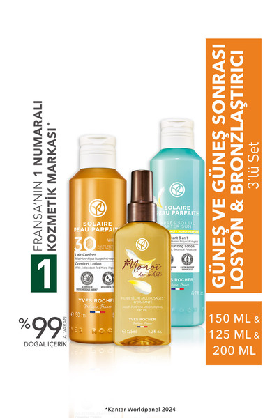 Yves Rocher Güneş ve Güneş Sonrası Losyon & Bronzlaştırıcı 3’lü Set-9916911