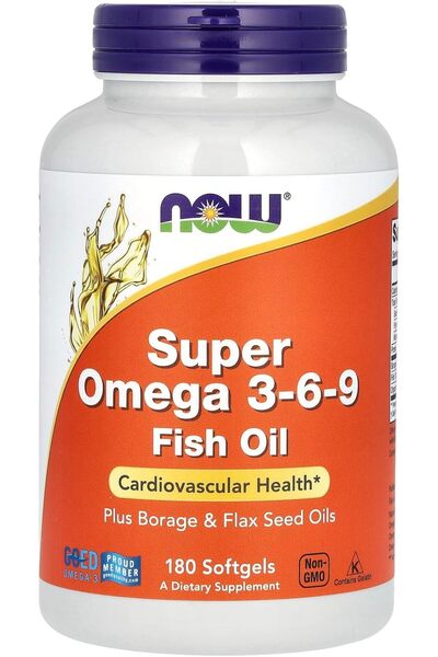 Genel Markalar Foods Super Omega 3-6-9 Borage Oil + Fish Oil + Flax Seed Oil ...