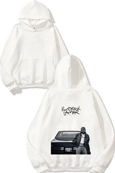 THEWERT Kendrick Lamar 2 Design Back Printed White Hooded Sweatshirt