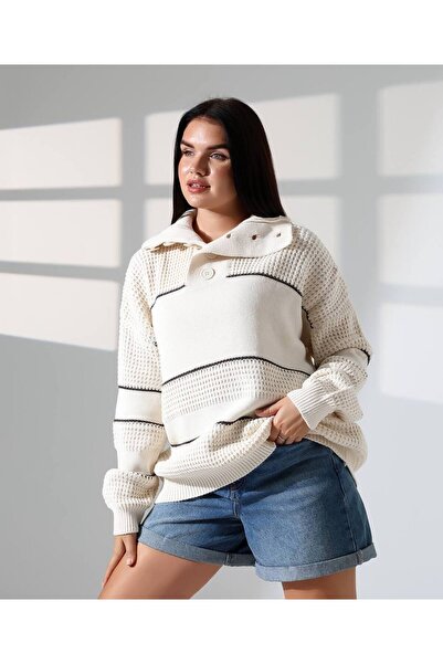 Moda Lounge Premium Series Collar Detailed Knitwear Sweater