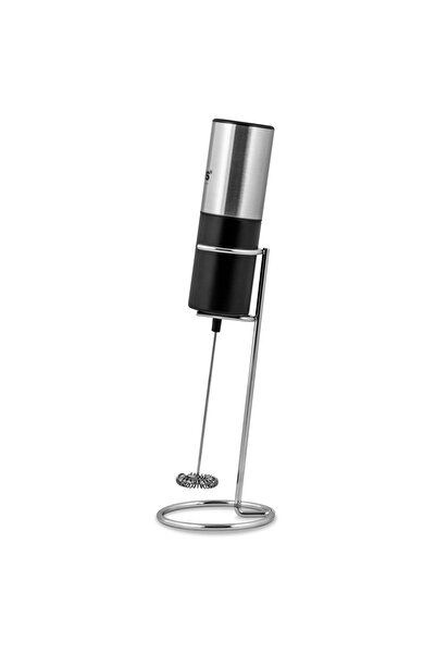 Zass Electric milk frother Gourmet ZEMF 02, Battery, Includes metal storage stand, Black