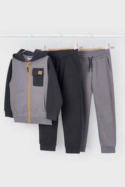MAYORAL Σετ αθλητικής φόρμας 3 τεμαχίων με κουκούλα για αγόρια - Γκρι