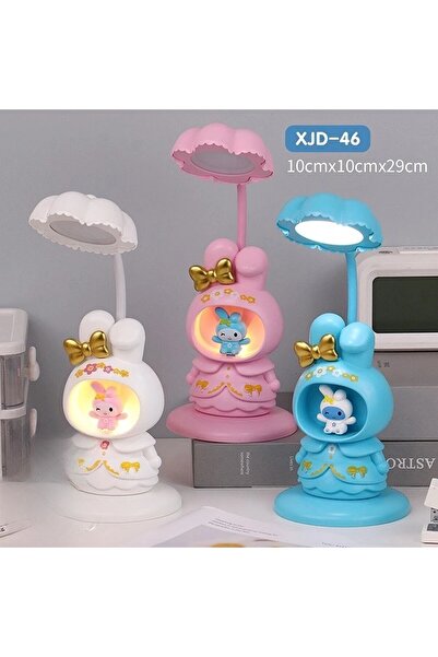 Flippy night lamp with pencil sharpener, 2 light modes, rabbit model, USB, 10x29 cm, multicolor